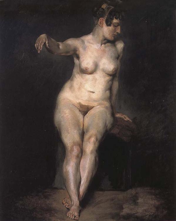 Eugene Delacroix Seated Nude